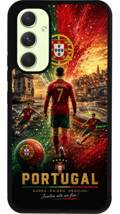Samsung Galaxy A54 Case Hülle - Silikon schwarz Fussball Portugal splash 2026