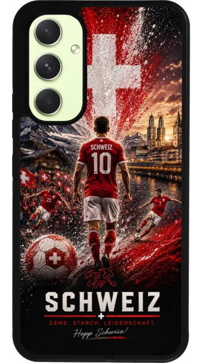Samsung Galaxy A54 Case Hülle - Silikon schwarz Fussball Schweiz splash 2026