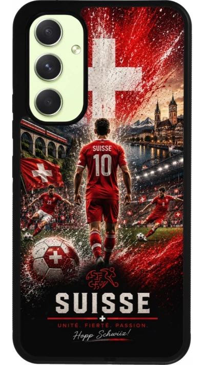 Samsung Galaxy A54 Case Hülle - Silikon schwarz Fussball Suisse splash 2026