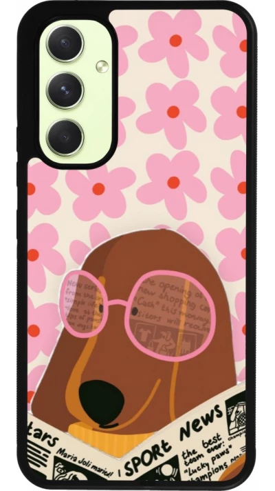 Samsung Galaxy A54 Case Hülle - Silikon schwarz Dog with newspaper Spring 2026