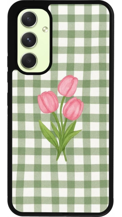 Samsung Galaxy A54 Case Hülle - Silikon schwarz Green vichy tulips Spring 2026