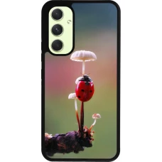 Coque Samsung Galaxy A54 5G - Silicone rigide noir Ladybird on a mushroom Spring 2026