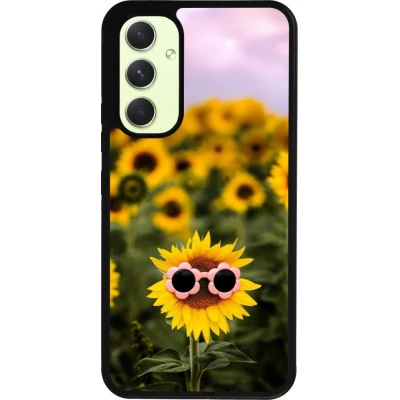 Coque Samsung Galaxy A54 5G - Silicone rigide noir Sunflower with glasses Spring 2026