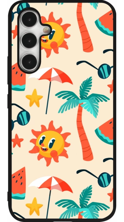 Coque Samsung Galaxy A54 5G - Silicone rigide noir Summer 2025 Pattern soleil
