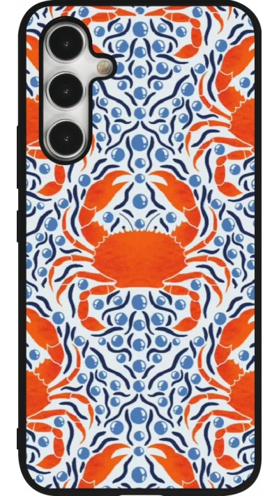 Coque Samsung Galaxy A54 5G - Silicone rigide noir Crabs and pearls Summer 2026