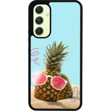 Coque Samsung Galaxy A54 5G - Silicone rigide noir Pineapple with glasses Summer 2026