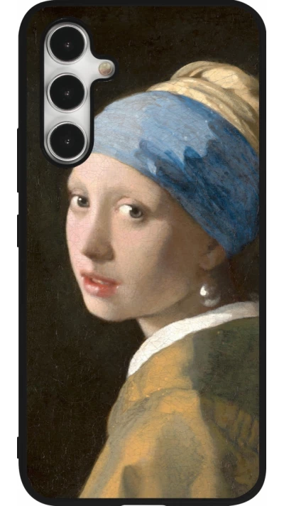 Coque Samsung Galaxy A54 5G - Silicone rigide noir Tableau art - La Jeune fille à la perle - Johannes Vermeer