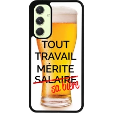 Coque Samsung Galaxy A54 5G - Silicone rigide noir Tout travail mérite sa bière