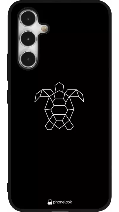 Coque Samsung Galaxy A54 5G - Silicone rigide noir Turtles lines on black