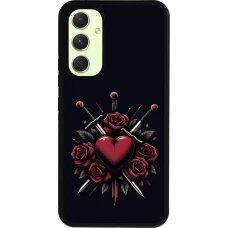 Coque Samsung Galaxy A54 5G - Silicone rigide noir Valentine 2024 gothic love