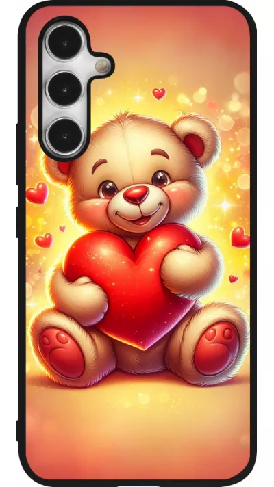Coque Samsung Galaxy A54 5G - Silicone rigide noir Valentine 2024 Teddy love