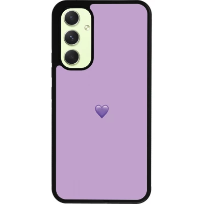 Coque Samsung Galaxy A54 5G - Silicone rigide noir Valentine 2023 purpule single heart
