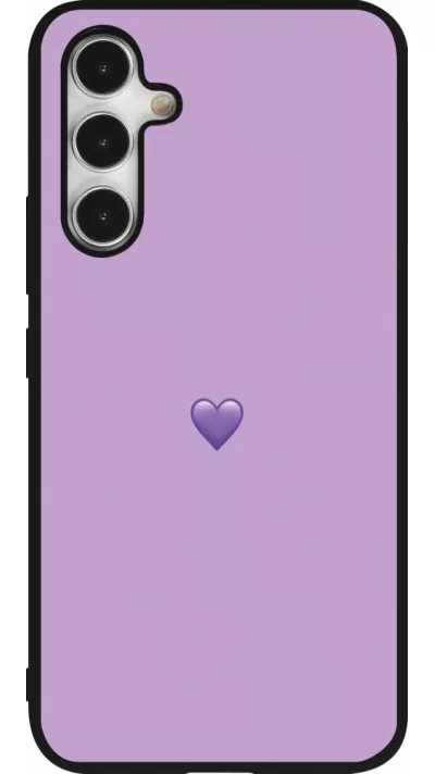 Coque Samsung Galaxy A54 5G - Silicone rigide noir Valentine 2023 purpule single heart