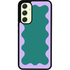 Samsung Galaxy A54 Case Hülle - Silikon schwarz Wavy Rectangle Green Purple