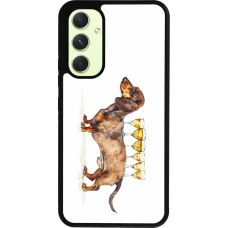 Samsung Galaxy A54 Case Hülle - Silikon schwarz Wine Teckel