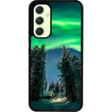 Samsung Galaxy A54 Case Hülle - Silikon schwarz Winter 22 Northern Lights
