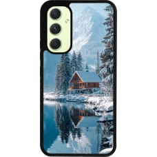Samsung Galaxy A54 Case Hülle - Silikon schwarz Winter 25 Winter house forest day
