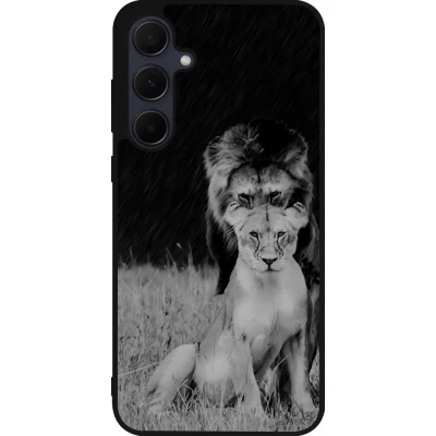 Samsung Galaxy A55 5G Case Hülle - Silikon schwarz Angry lions
