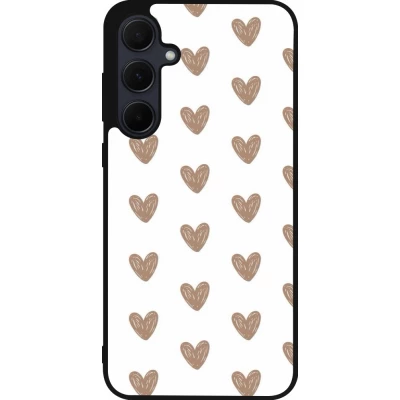 Coque Samsung Galaxy A55 5G - Silicone rigide noir Autumn 2024 brown hearts