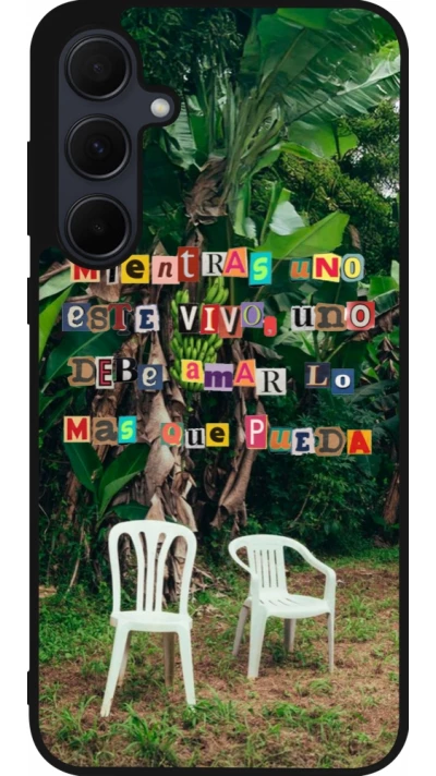 Samsung Galaxy A55 5G Case Hülle - Silikon schwarz Chairs DTMF