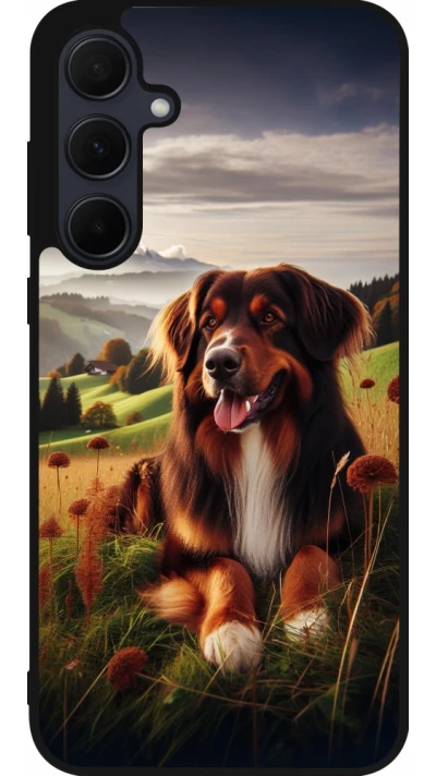 Samsung Galaxy A55 5G Case Hülle - Silikon schwarz Hund Land Schweiz