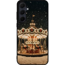 Coque Samsung Galaxy A55 5G - Silicone rigide noir Christmas 25 Carousel