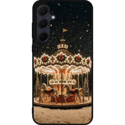 Coque Samsung Galaxy A55 5G - Silicone rigide noir Christmas 25 Carousel