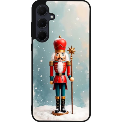 Samsung Galaxy A55 5G Case Hülle - Silikon schwarz Christmas 25 Nutcracker Snow