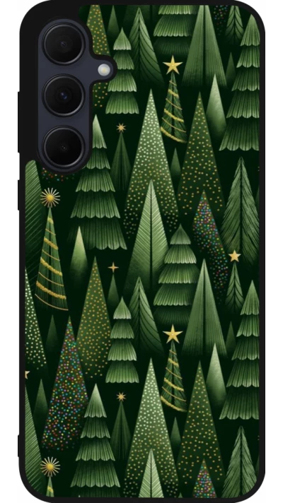 Samsung Galaxy A55 5G Case Hülle - Silikon schwarz Christmas 25 Pattern Xmas Tree