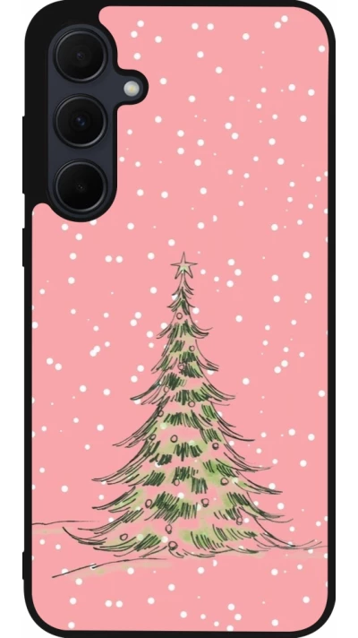 Samsung Galaxy A55 5G Case Hülle - Silikon schwarz Christmas 25 Pink Tree