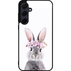 Samsung Galaxy A55 5G Case Hülle - Silikon schwarz Easter 2023 flower bunny