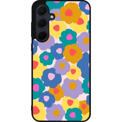 Samsung Galaxy A55 5G Case Hülle - Silikon schwarz Easter 2024 flower power