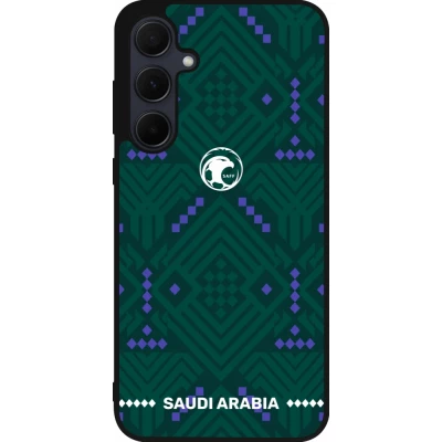 Coque Samsung Galaxy A55 5G - Silicone rigide noir Maillot de football Arabie saoudite 2026 personnalisable