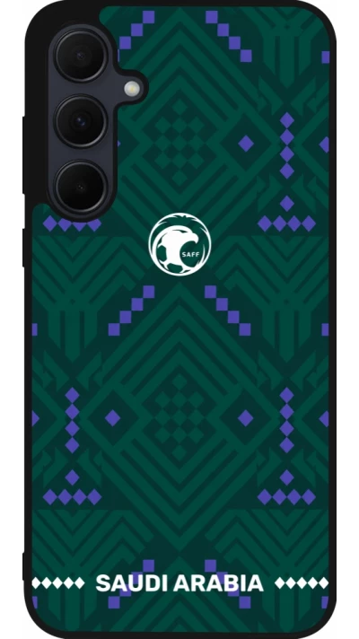 Coque Samsung Galaxy A55 5G - Silicone rigide noir Maillot de football Arabie saoudite 2026 personnalisable
