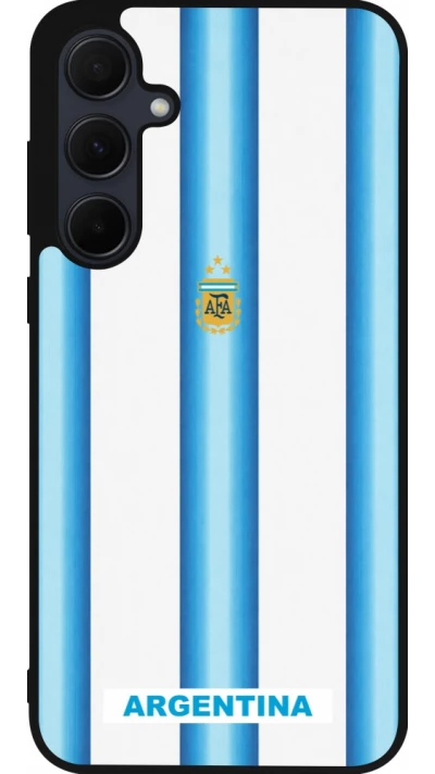 Coque Samsung Galaxy A55 5G - Silicone rigide noir Maillot de football Argentine 2026 personnalisable