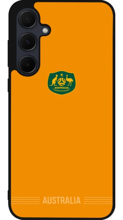Coque Samsung Galaxy A55 5G - Silicone rigide noir Maillot de football Australie 2026 personnalisable