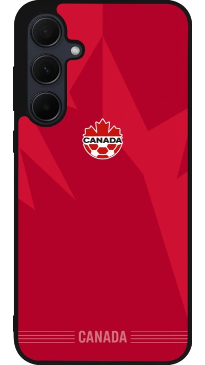 Coque Samsung Galaxy A55 5G - Silicone rigide noir Maillot de football Canada 2026 personnalisable