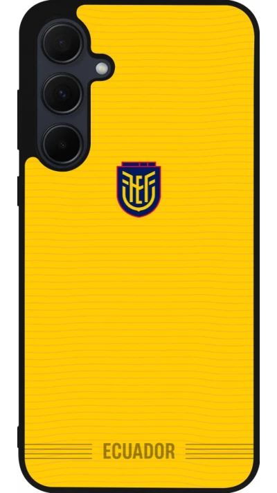 Coque Samsung Galaxy A55 5G - Silicone rigide noir Maillot de football Équateur 2026 personnalisable