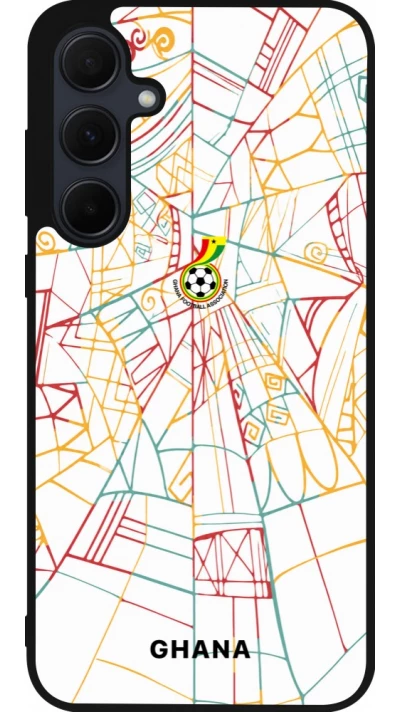 Coque Samsung Galaxy A55 5G - Silicone rigide noir Maillot de football Ghana 2026 personnalisable