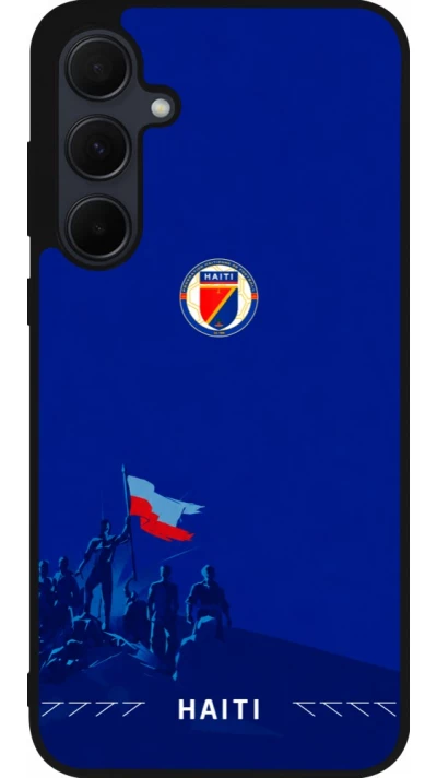 Coque Samsung Galaxy A55 5G - Silicone rigide noir Maillot de football Haiti 2026 personnalisable