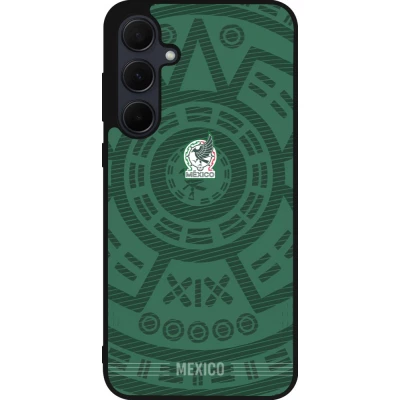 Coque Samsung Galaxy A55 5G - Silicone rigide noir Maillot de football Mexique 2026 personnalisable