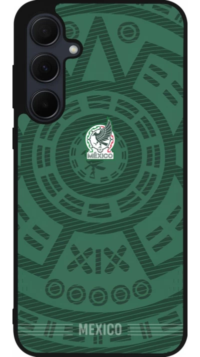 Coque Samsung Galaxy A55 5G - Silicone rigide noir Maillot de football Mexique 2026 personnalisable
