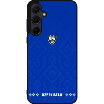 Samsung Galaxy A55 5G Case Hülle - Silikon schwarz Usbekistan 2026 personalisierbares Fussballtrikot