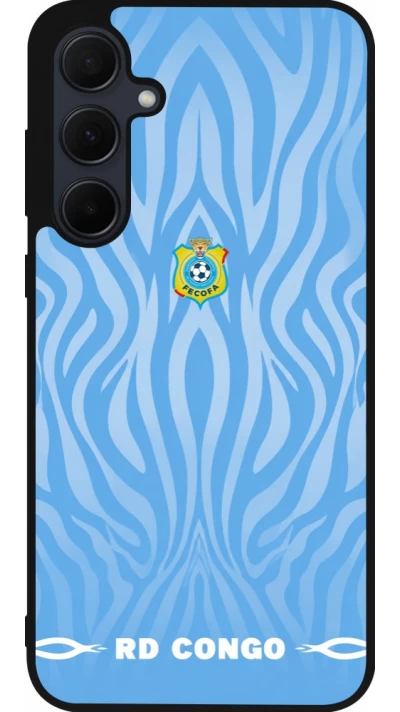 Coque Samsung Galaxy A55 5G - Silicone rigide noir Maillot de football RD Congo 2026 personnalisable