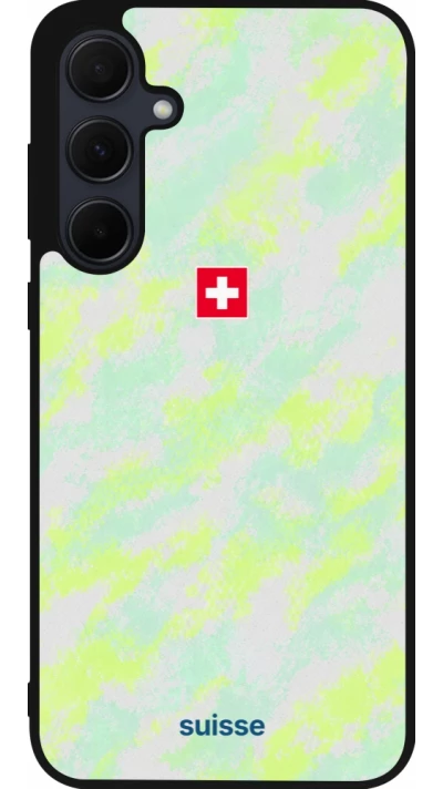 Coque Samsung Galaxy A55 5G - Silicone rigide noir Maillot de football Suisse Away 2026 personnalisable