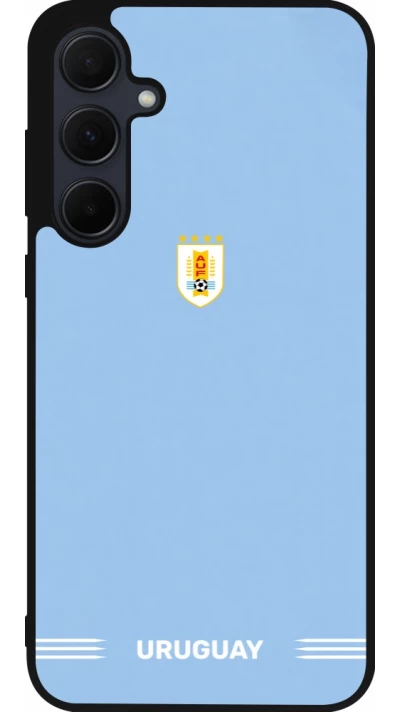 Samsung Galaxy A55 5G Case Hülle - Silikon schwarz Uruguay 2026 personalisierbares Fussballtrikot