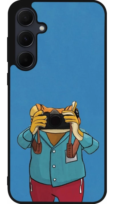 Samsung Galaxy A55 5G Case Hülle - Silikon schwarz Frog with camera DTMF