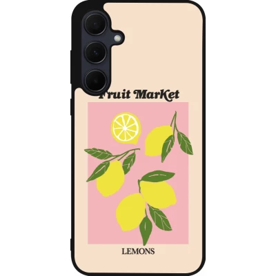 Samsung Galaxy A55 5G Case Hülle - Silikon schwarz Fruit market lemons 2026