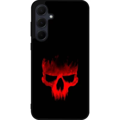 Coque Samsung Galaxy A55 5G - Silicone rigide noir Halloween 2023 scary skull