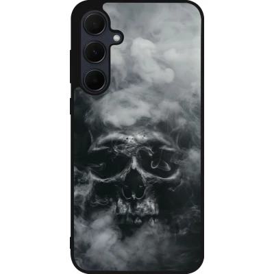 Samsung Galaxy A55 5G Case Hülle - Silikon schwarz Halloween 2024 smoky skull